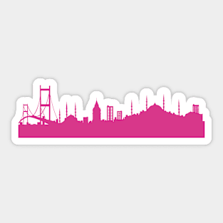 Istanbul skyline pink Sticker